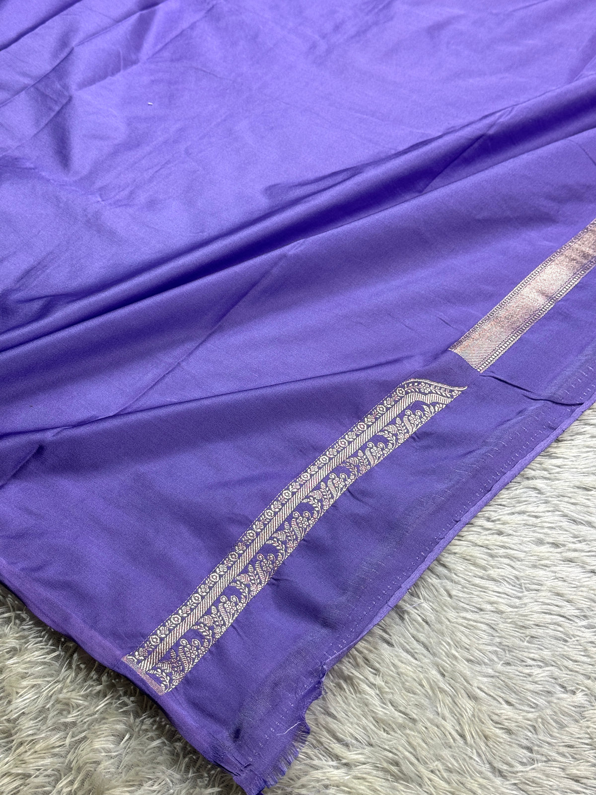 Lavender colour premium Banarasi Mashru Katan silk saree MK189