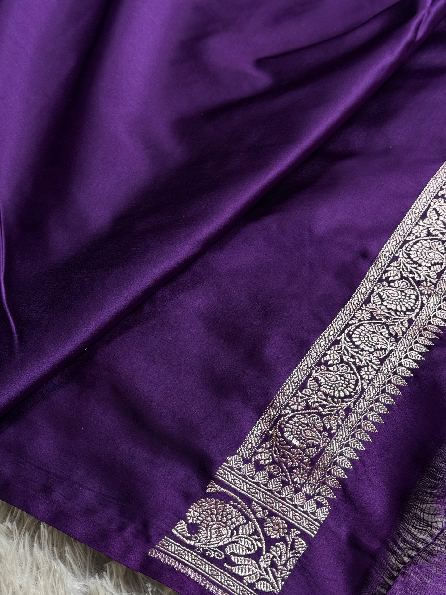 Purple Color premium Banarasi Mashru katan silk saree MK249