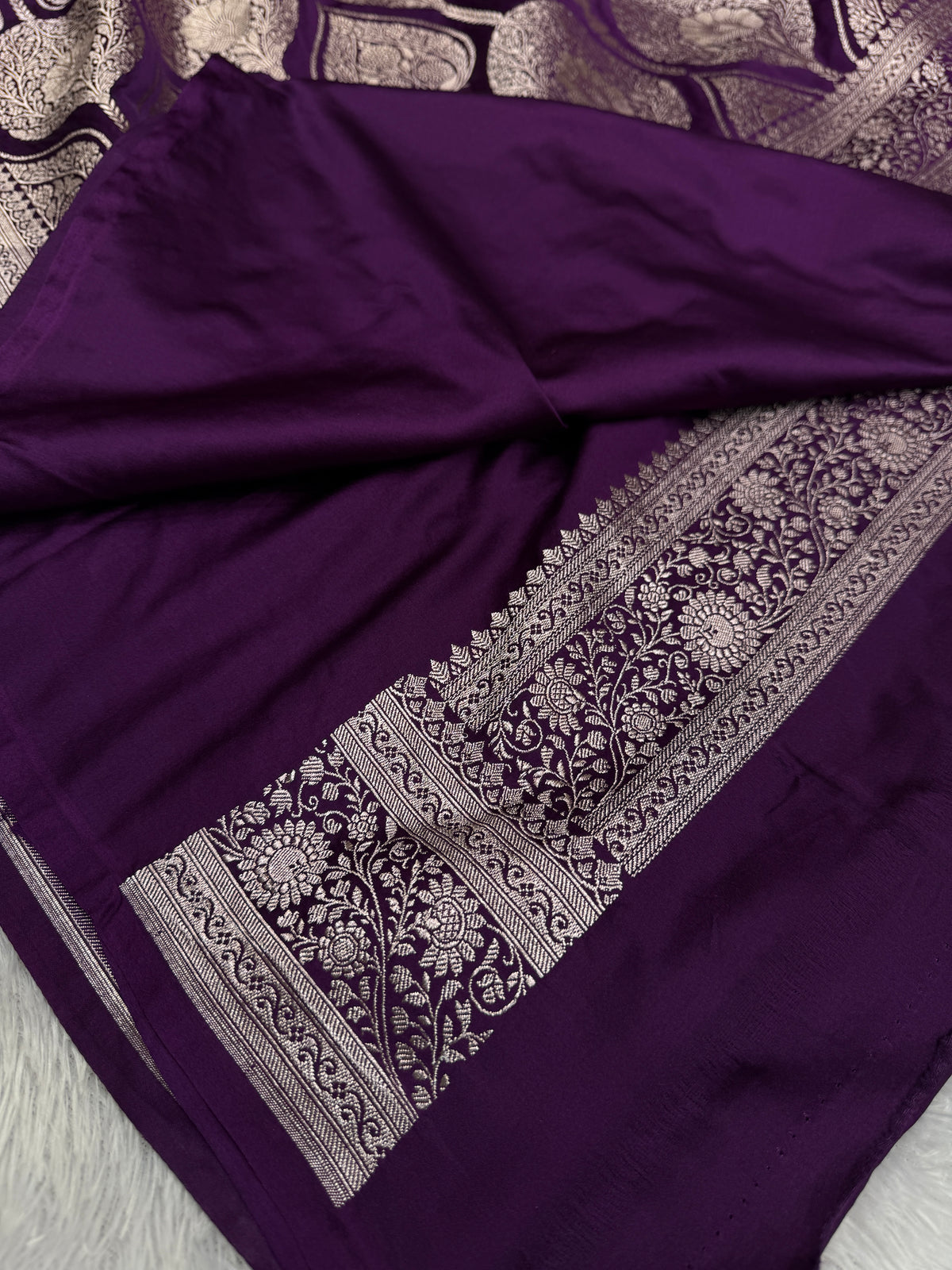 Purple premium Banarasi Mashru katan silk saree MK167