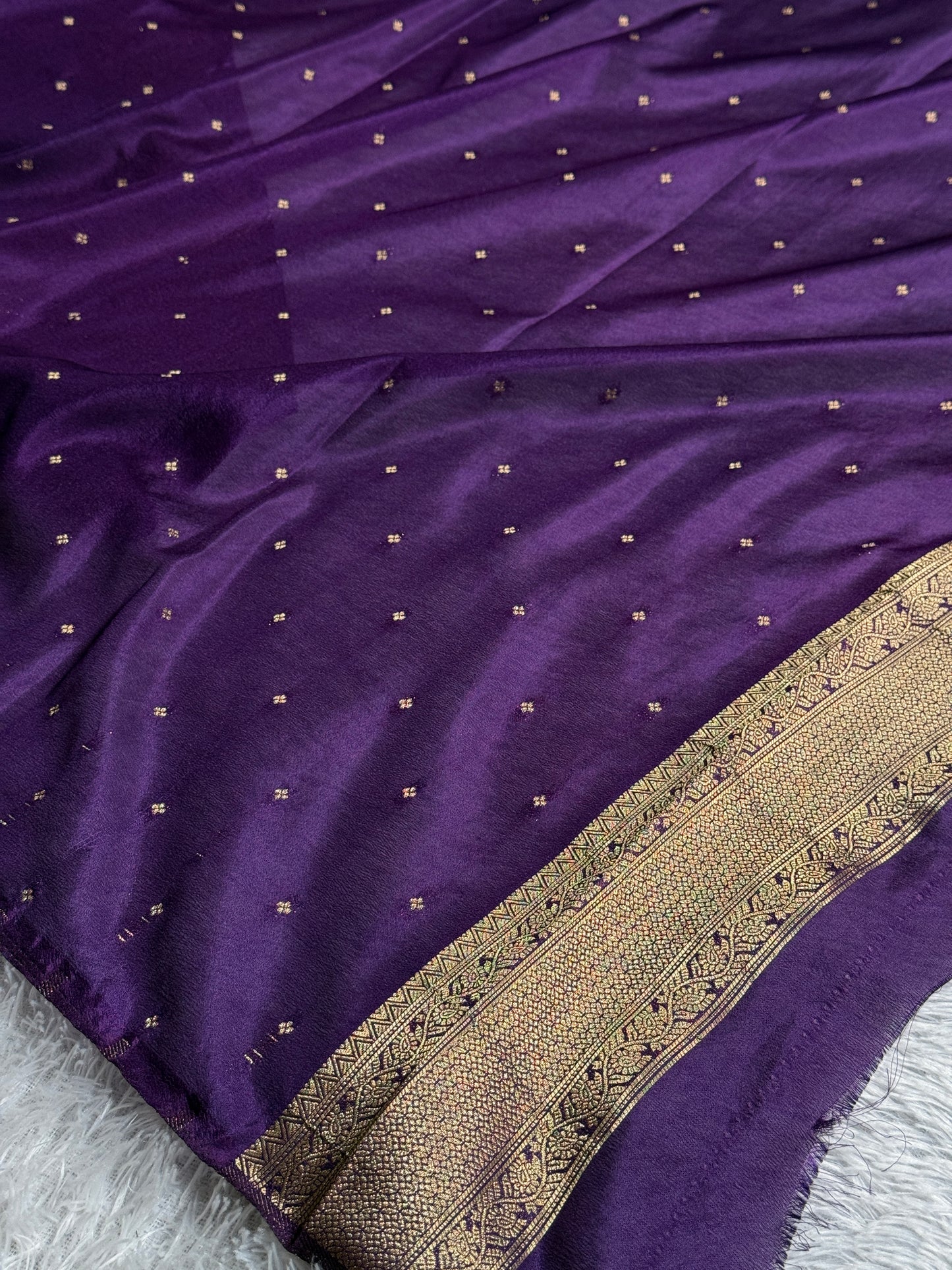 Purple colour premium Banarasi georgette silk saree CR117