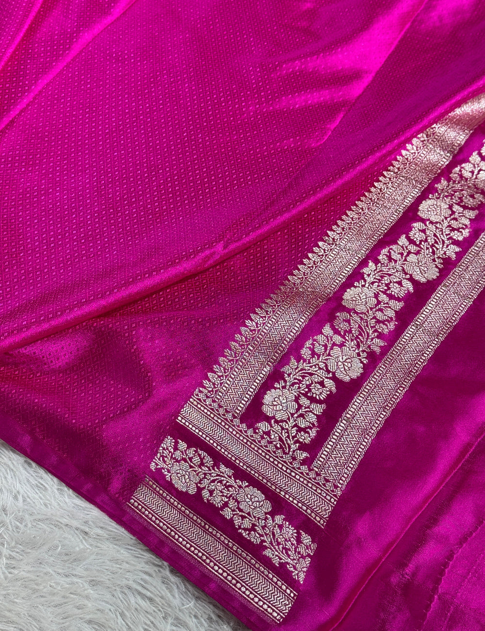 Coffee brown with pink premium Banarasi Mashru katan silk saree MK257