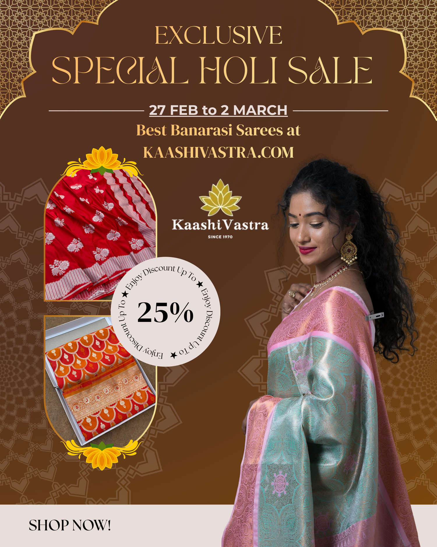 Special holi sale flat 25% off