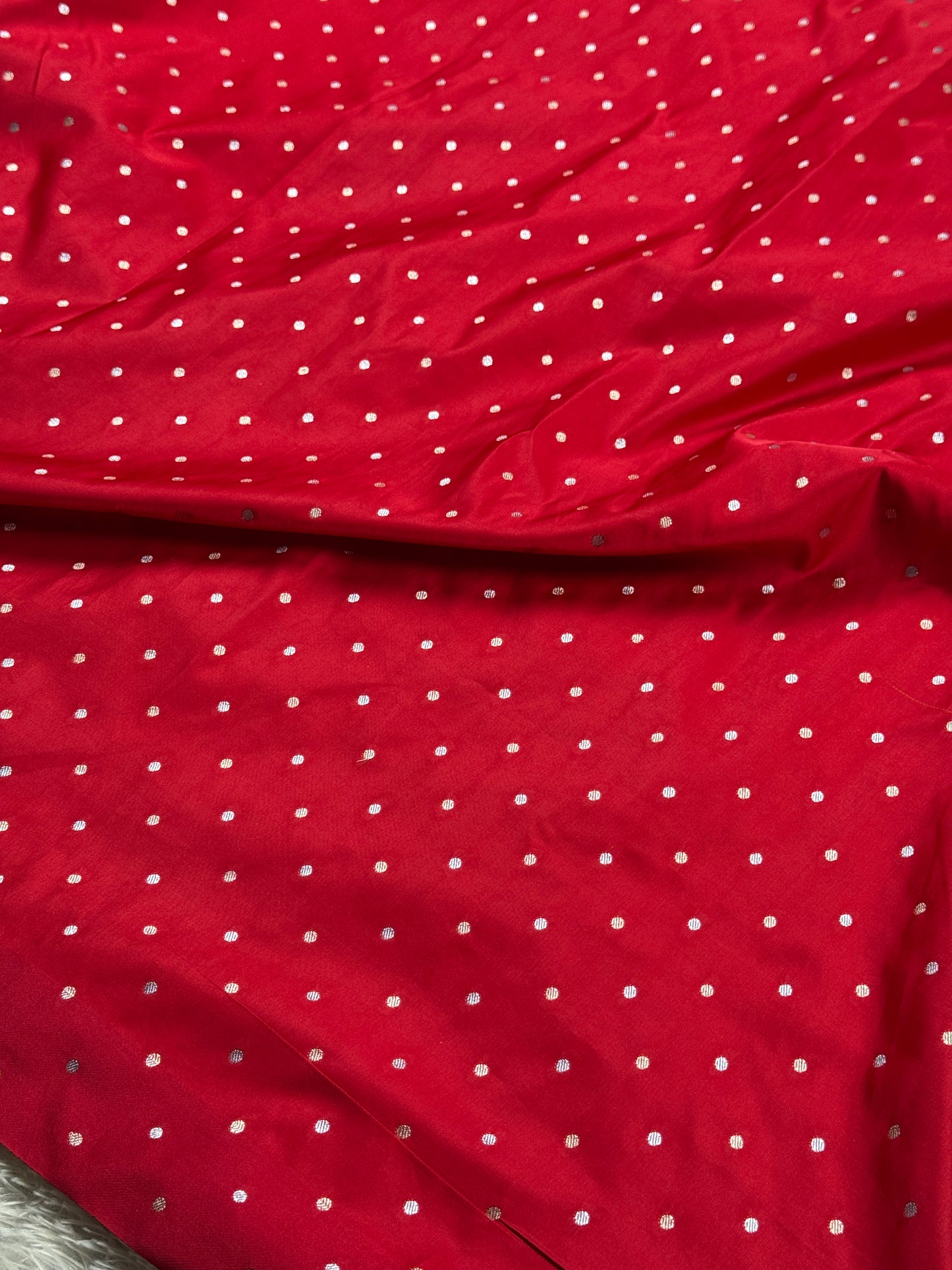 Red and cream color Premium Banarasi Mashru katan silk saree MK235