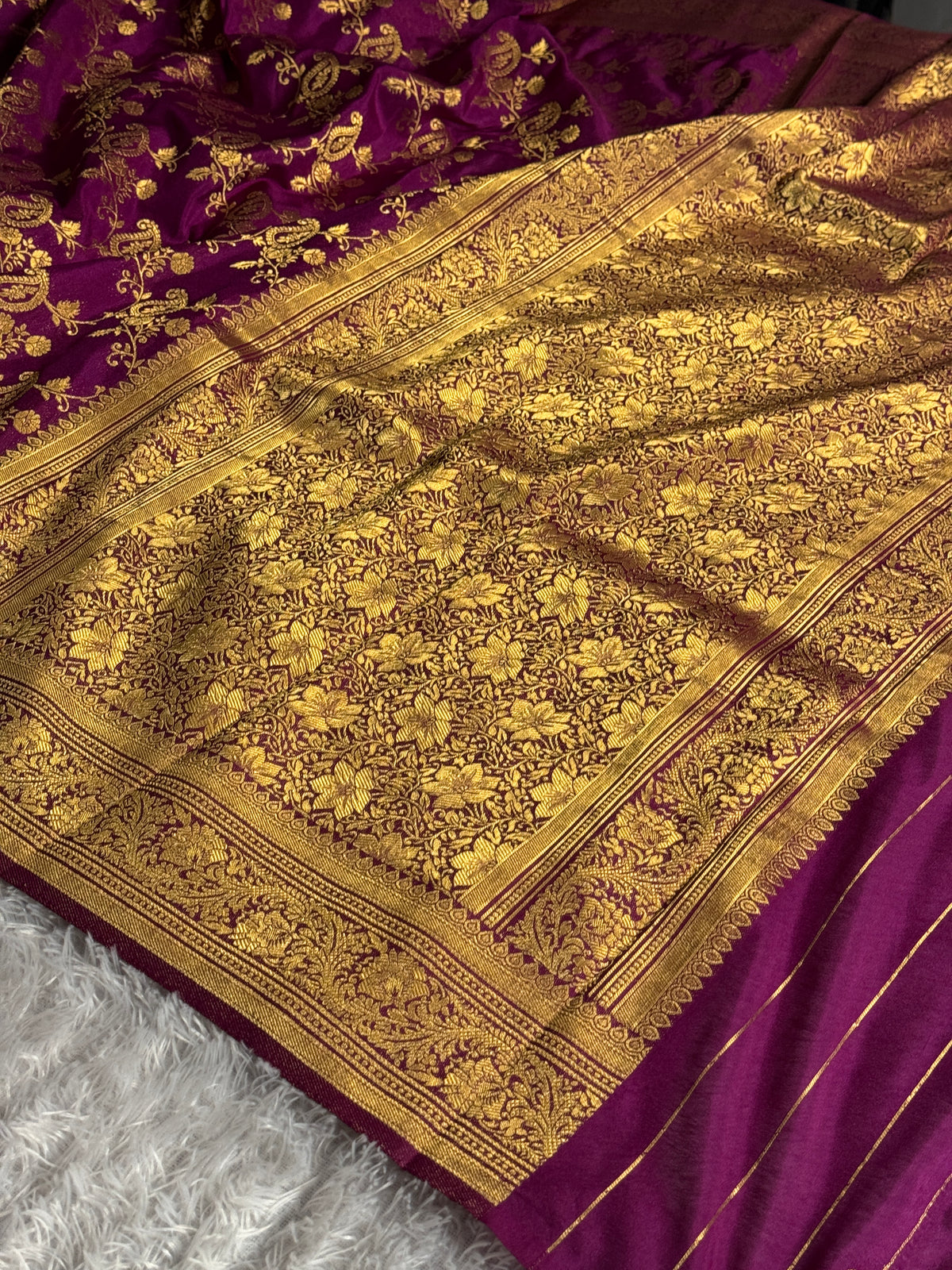 Majanta colour premium Banarasi georgette silk saree CR118