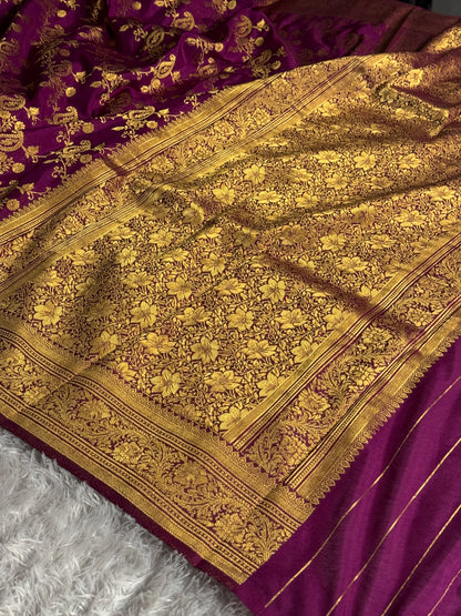 Majanta colour premium Banarasi georgette silk saree CR118