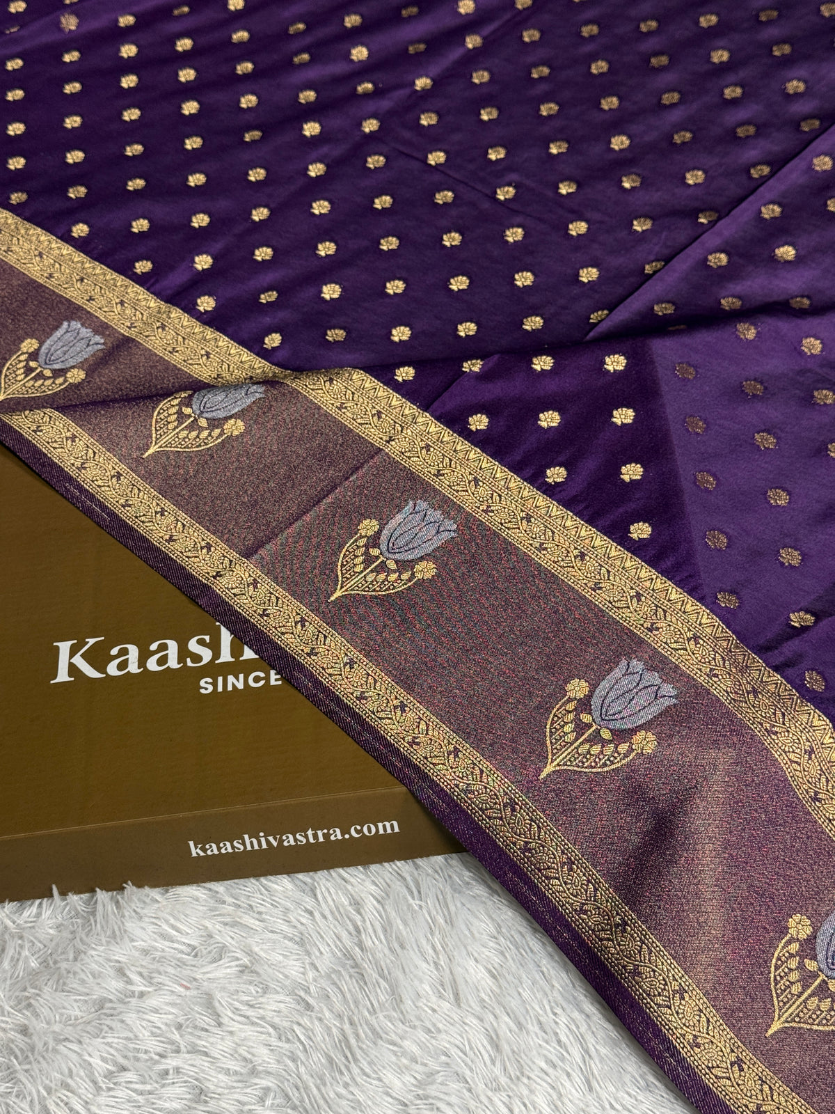 Purple colour premium Banarasi georgette silk saree CR117
