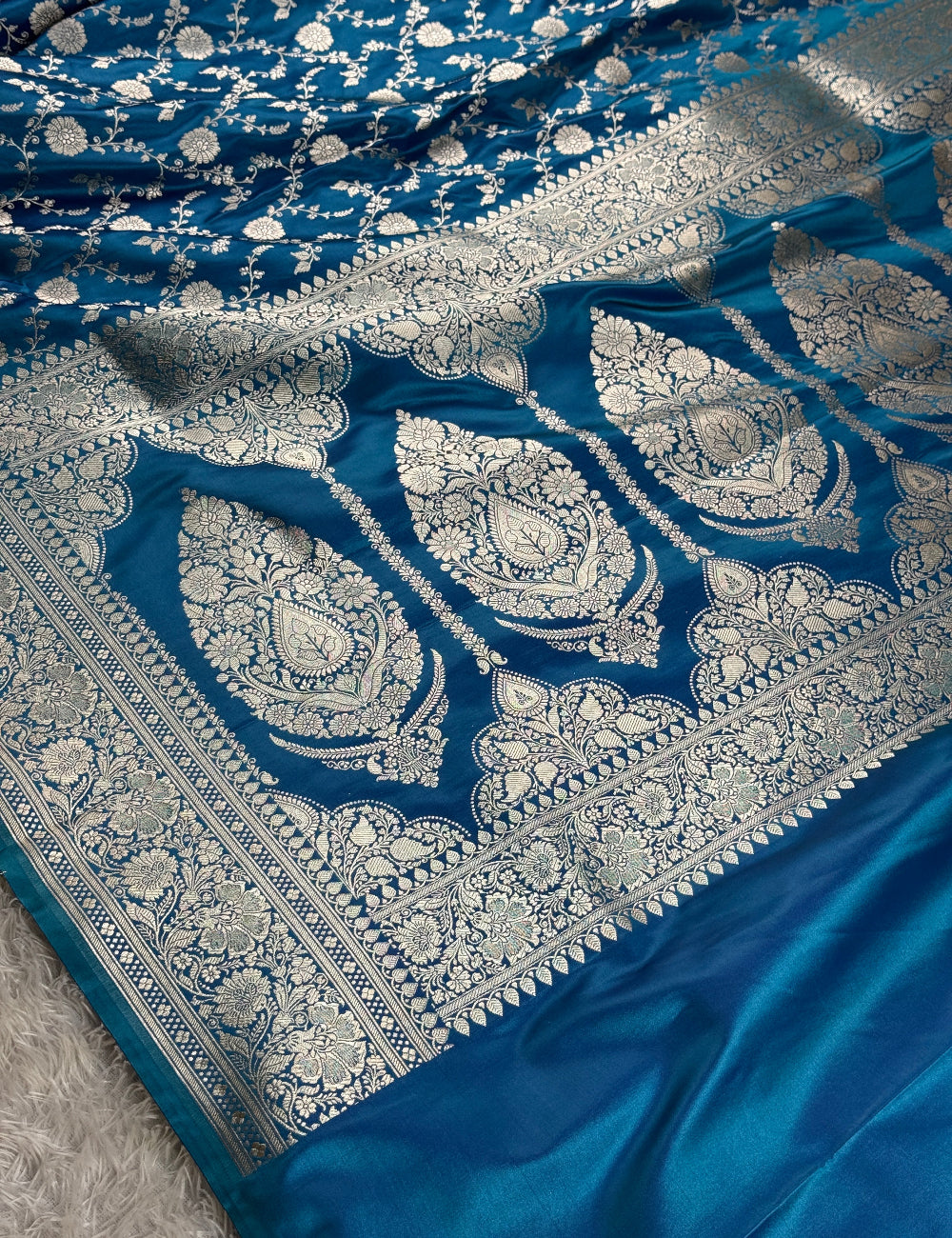 Light blue color Premium Banarasi Mashru katan silk saree MK265