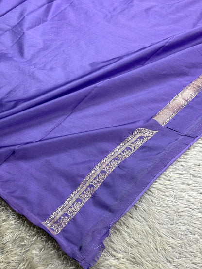 Lavender colour premium Banarasi Mashru Katan silk saree MK189