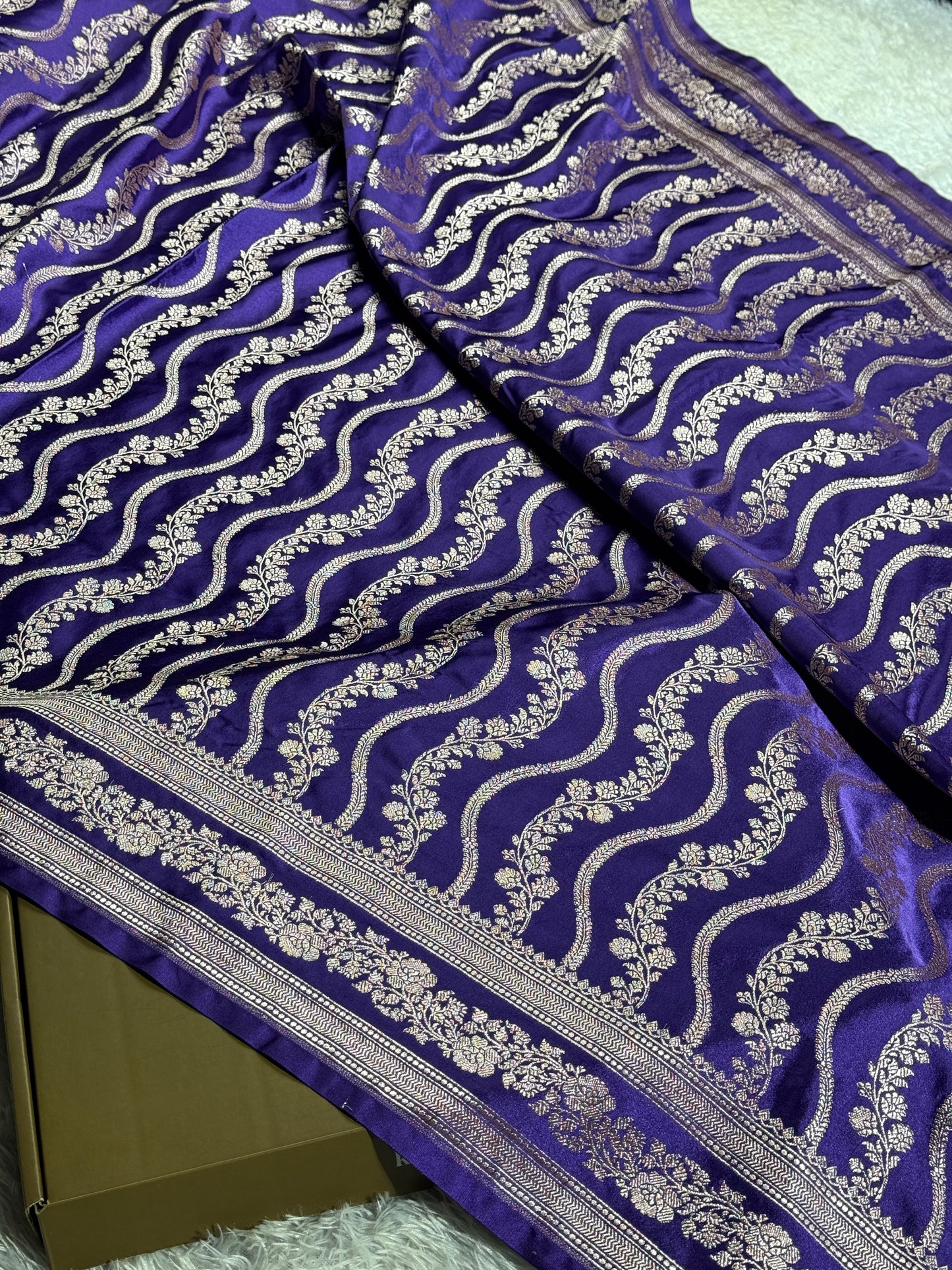 Purple color premium Banarasi Mashru katan silk saree MK257