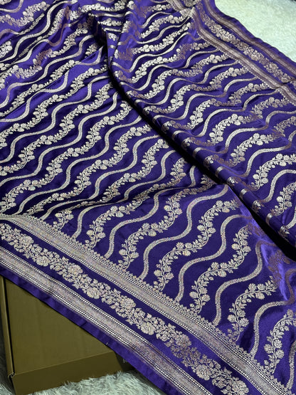 Purple color premium Banarasi Mashru katan silk saree MK257