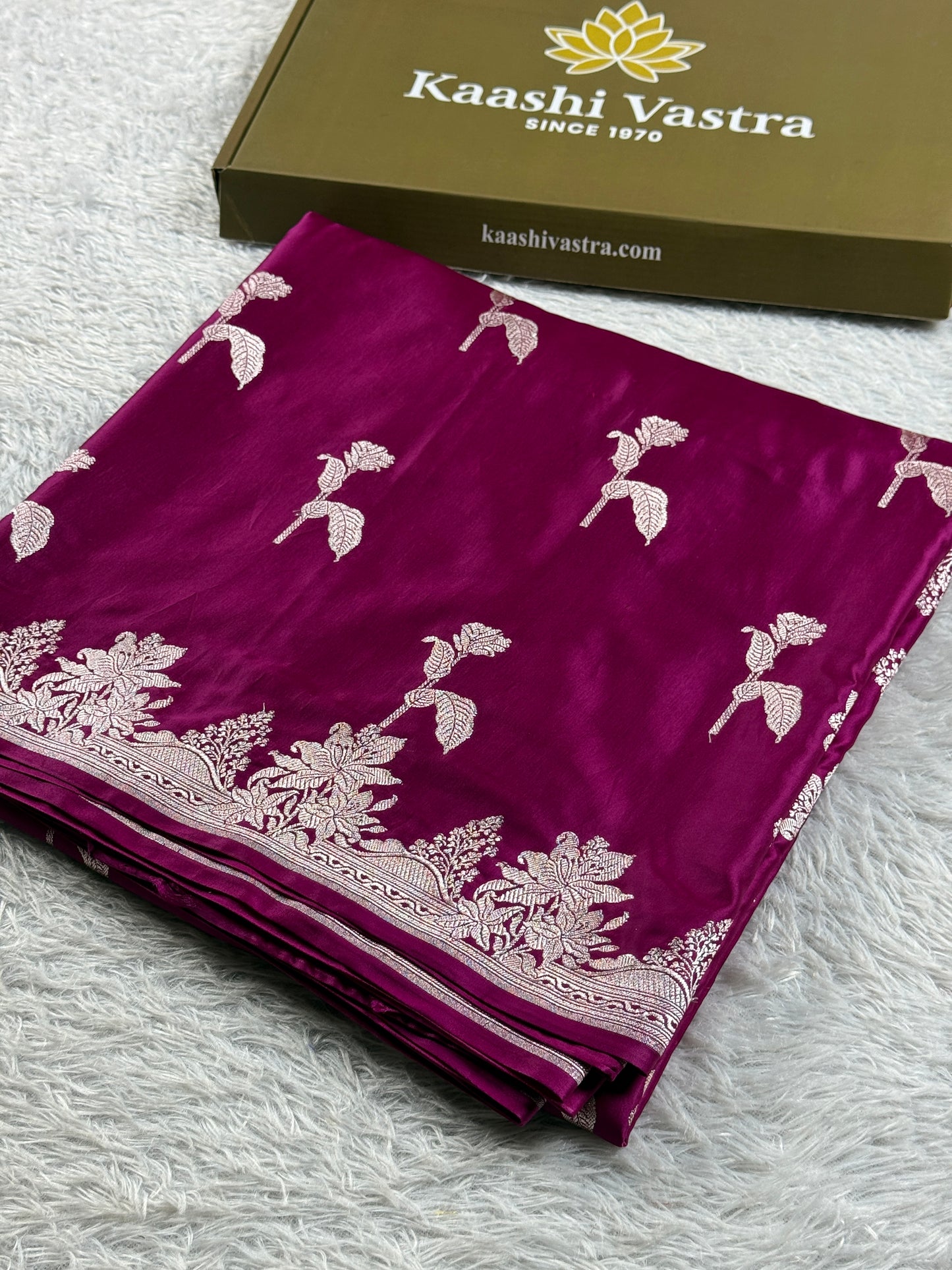 Majanta colour premium Banarasi Mashru katan silk saree MK275