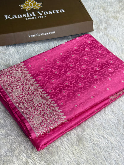 Pink colour premium Banarasi tanchui Mashti Katan silk saree MK261