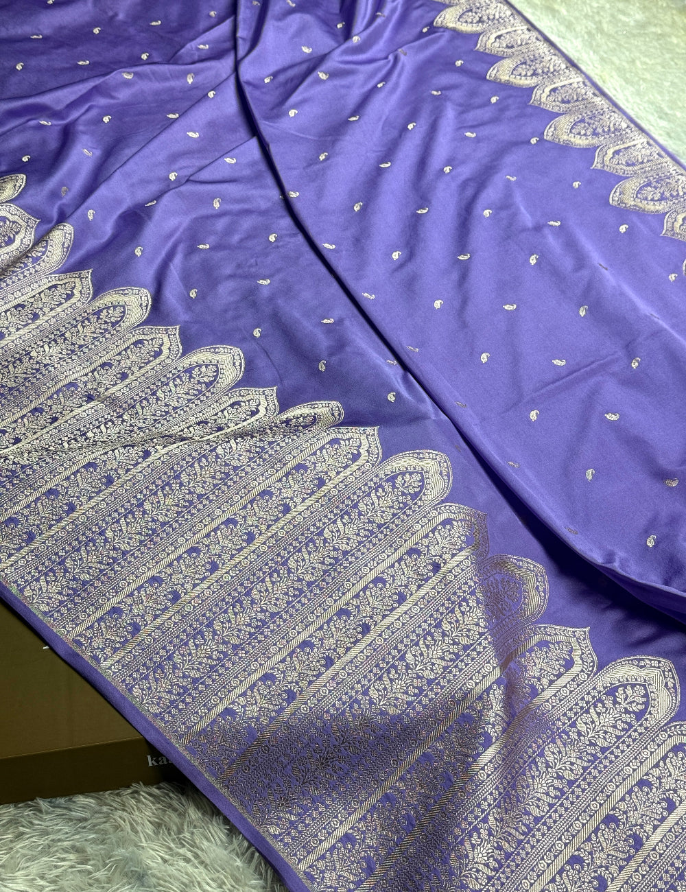 Lavender colour premium Banarasi Mashru Katan silk saree MK189