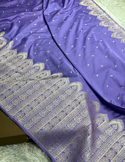 Lavender colour premium Banarasi Mashru Katan silk saree MK189