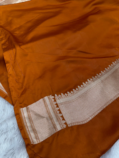 Mustard premium Banarasi tilfi Mashru katan silk saree MK184