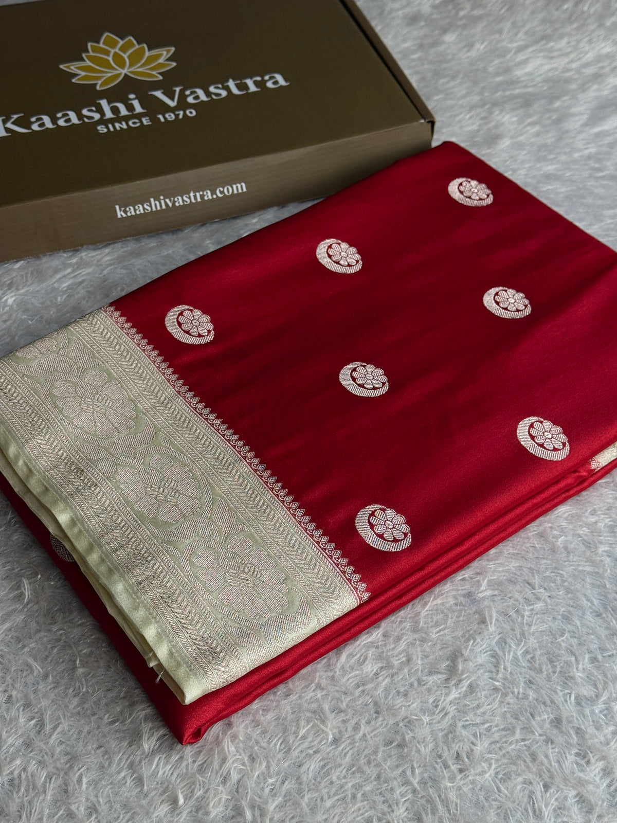 Maroon with off white colour premium Banarasi Mashru katan silk saree MK331