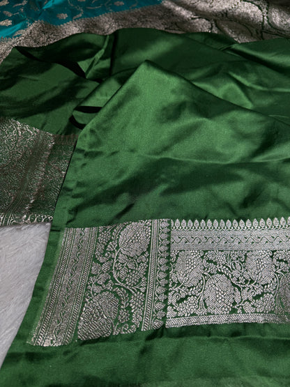 Premium contrast Banarasi Mashru katan silk saree MK203