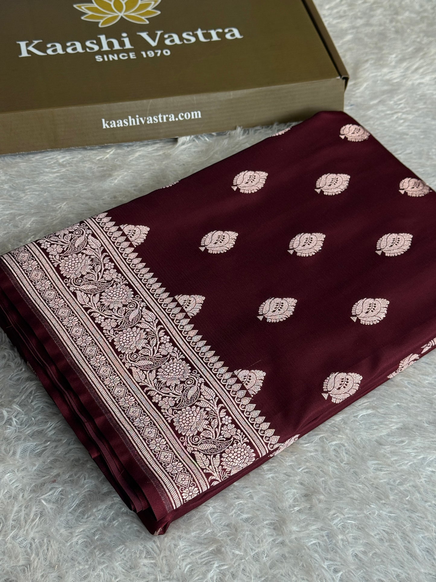 Coffee brown colour premium Banarasi Mashru katan silk saree MK348