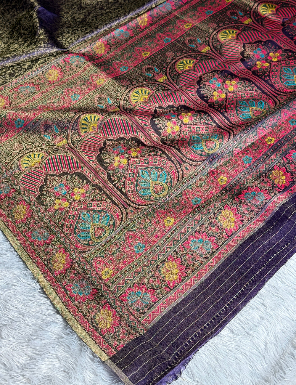 Purple colour premium banarasi soft tissue silk saree TS111