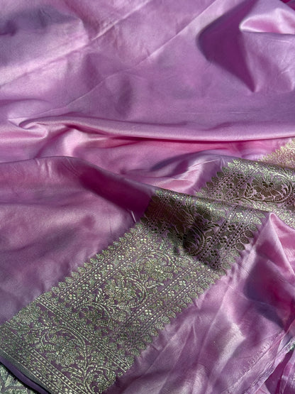 Pink Banarasi Mashru katan silk saree MK157