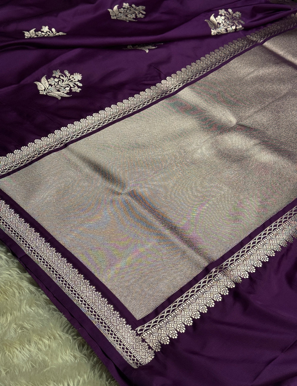 Purple color premium Banarasi Mashru katan silk saree MK264