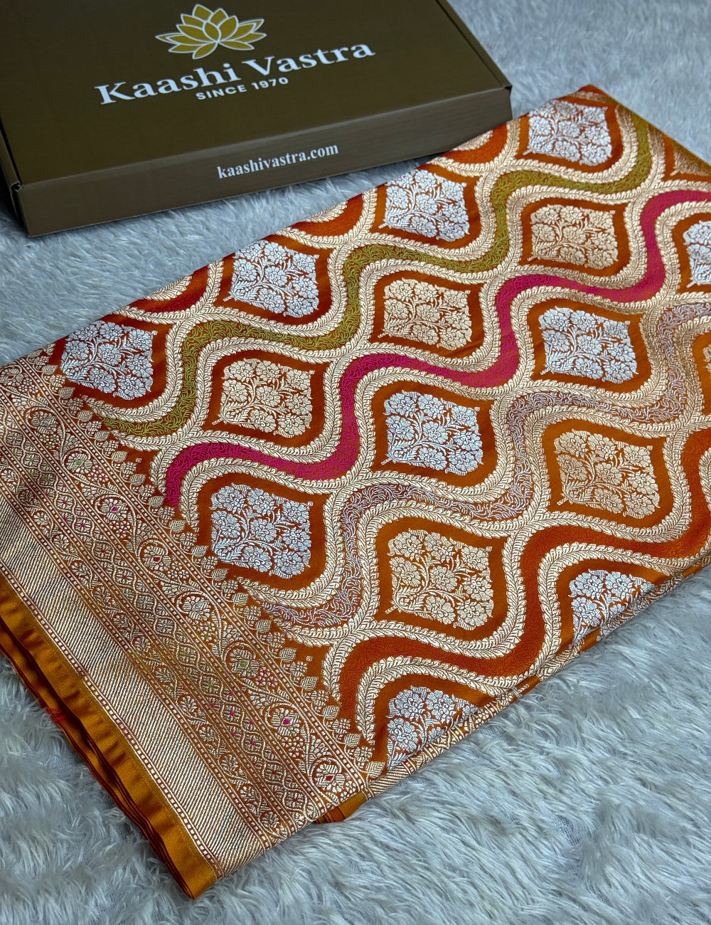 Mustard yellow premium Banarasi tilfi mashru Katan silk saree MK206
