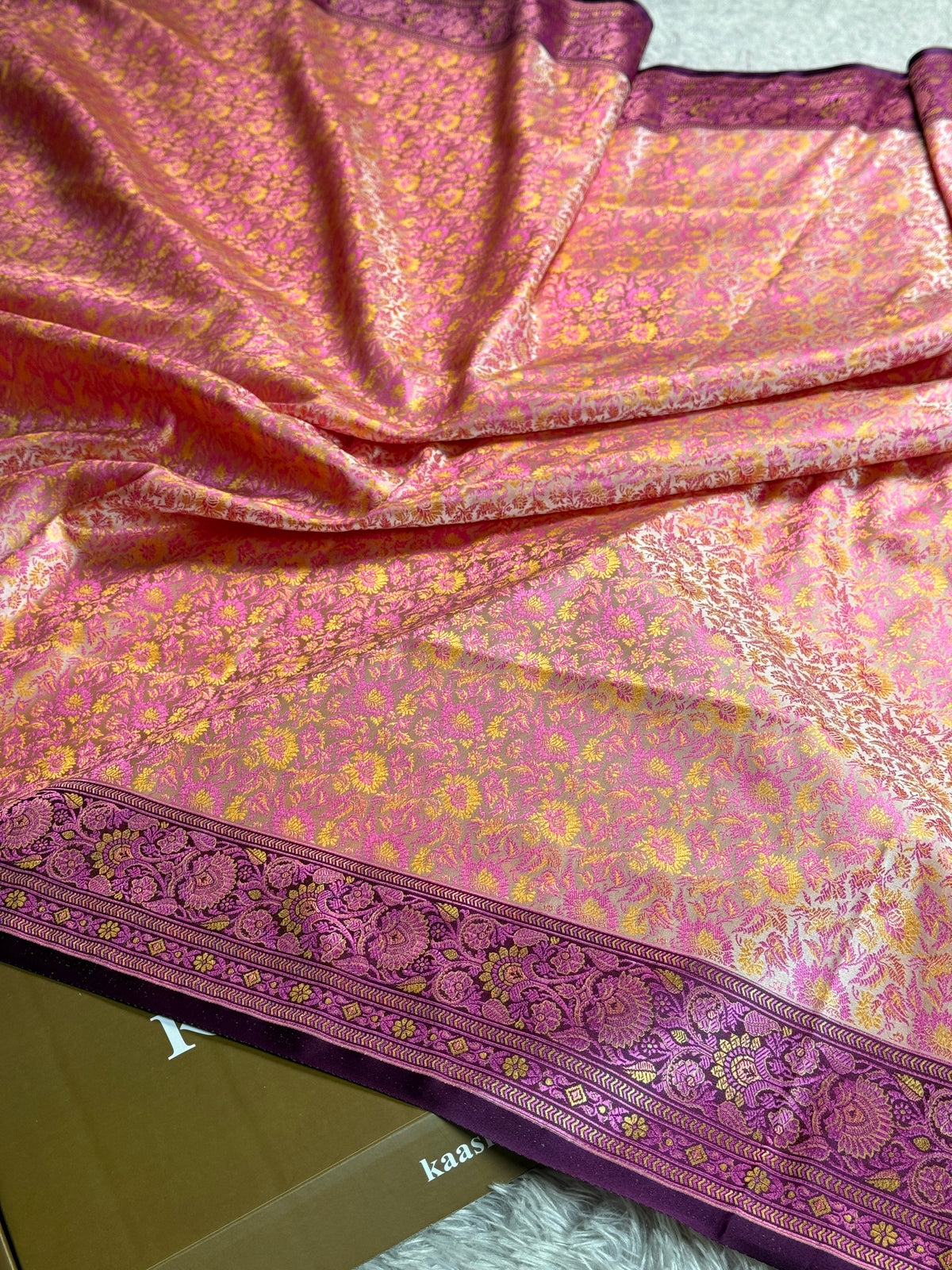 Pink color premium jamawar katan tanchui soft silk saree JKT101