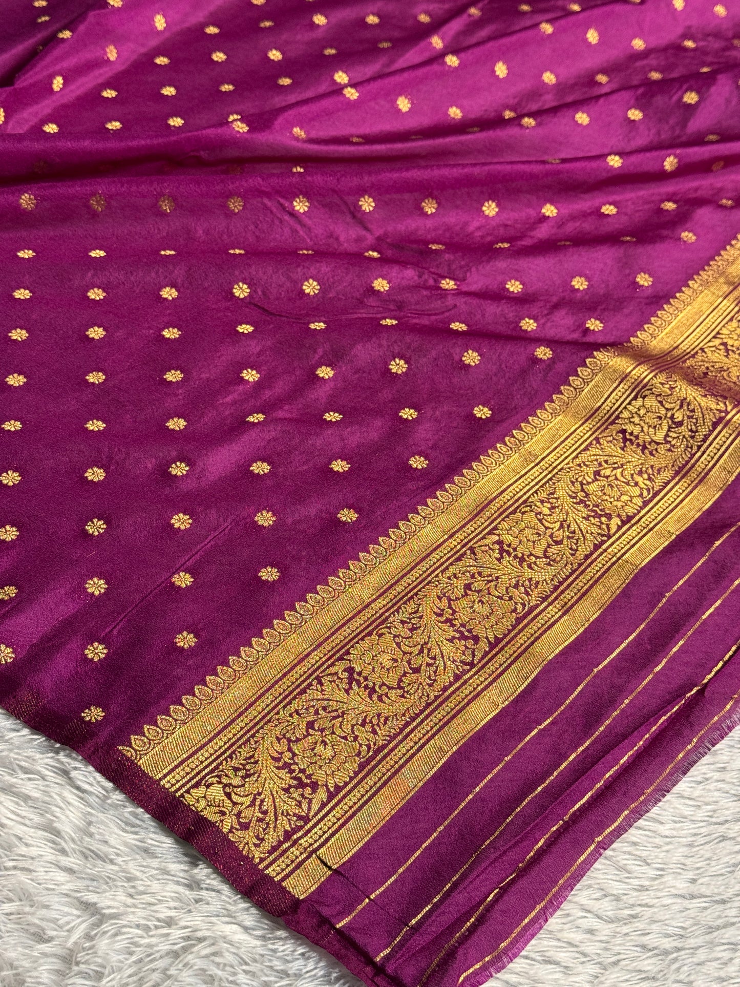 Majanta colour premium Banarasi georgette silk saree CR118