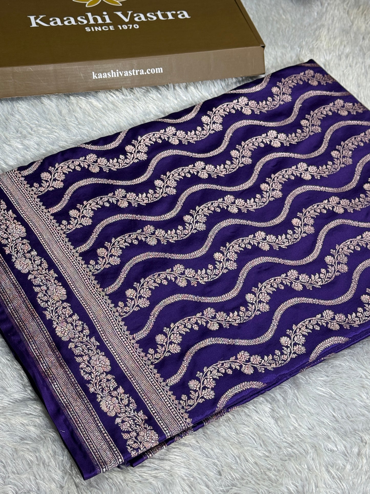 Purple color premium Banarasi Mashru katan silk saree MK257