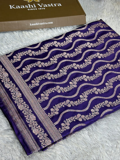 Purple color premium Banarasi Mashru katan silk saree MK257