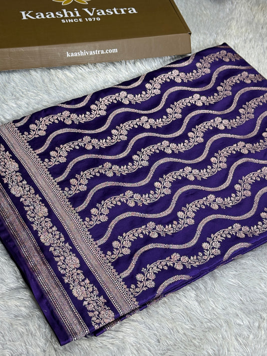Purple color premium Banarasi Mashru katan silk saree MK257