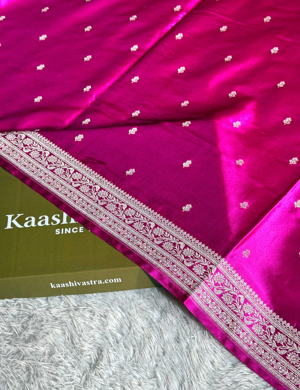 Rani pink premium Banarasi Mashru katan silk saree MK271