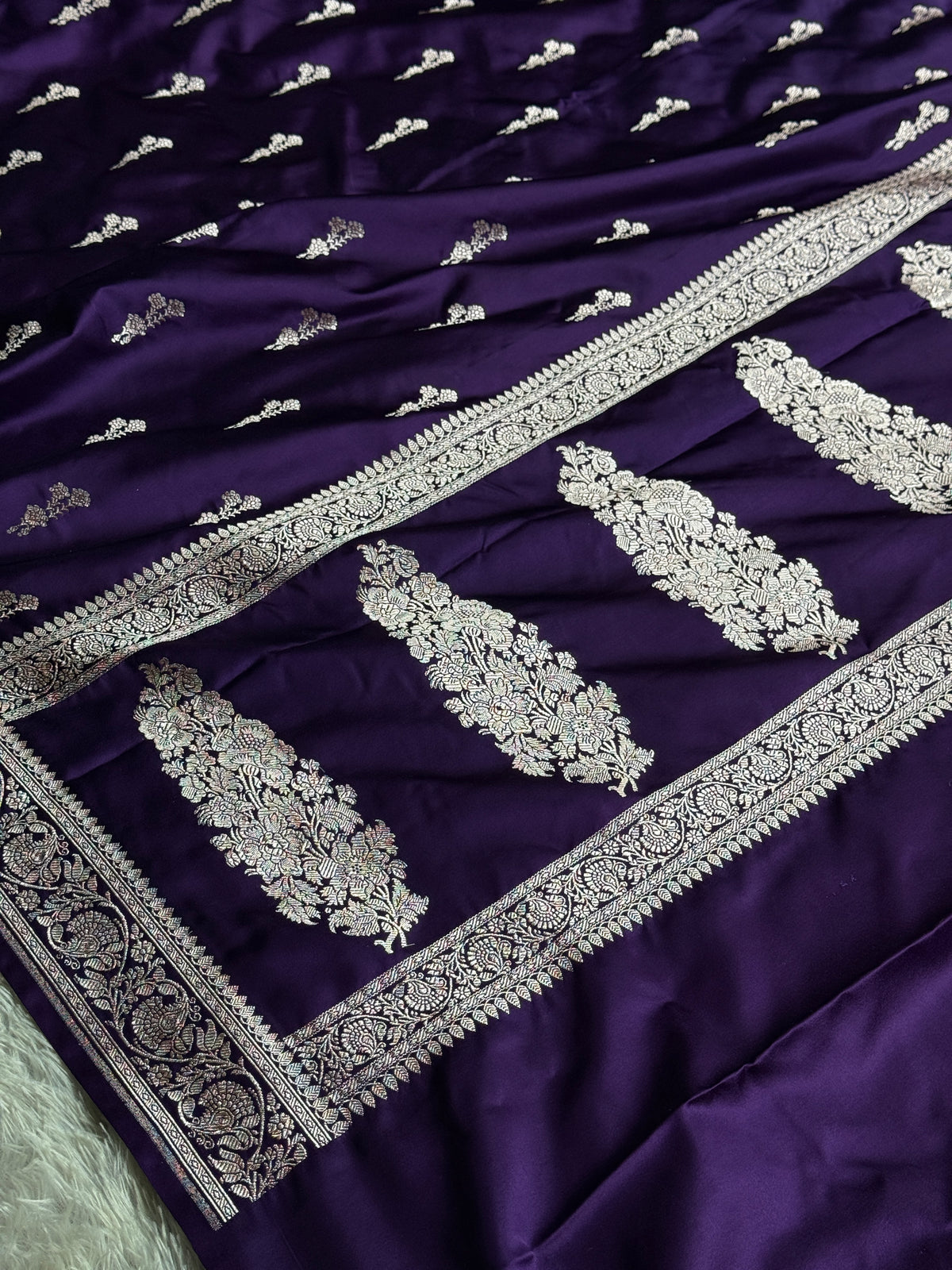 Purple Color premium Banarasi Mashru katan silk saree MK249