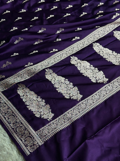 Purple Color premium Banarasi Mashru katan silk saree MK249