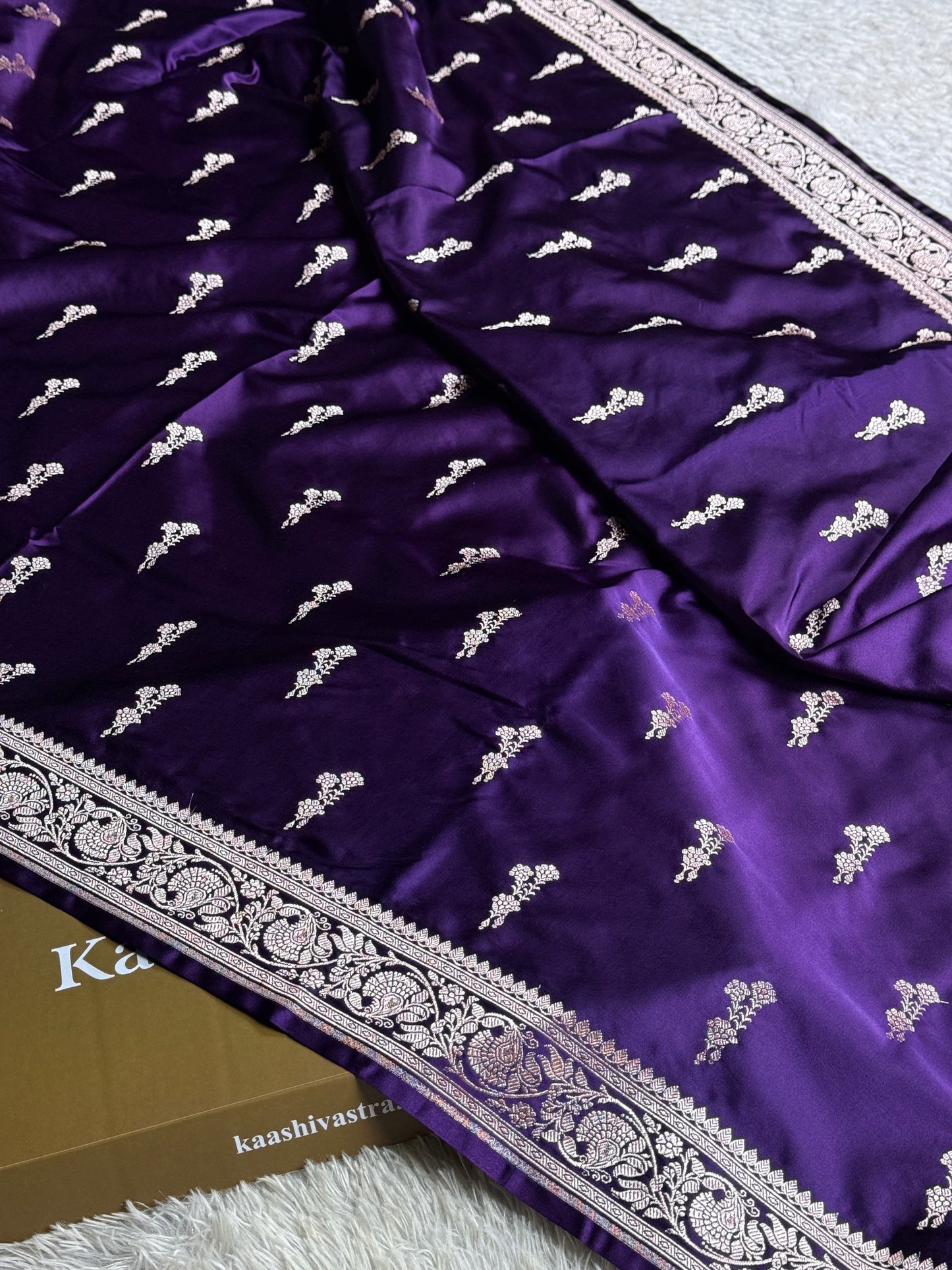 Purple Color premium Banarasi Mashru katan silk saree MK249