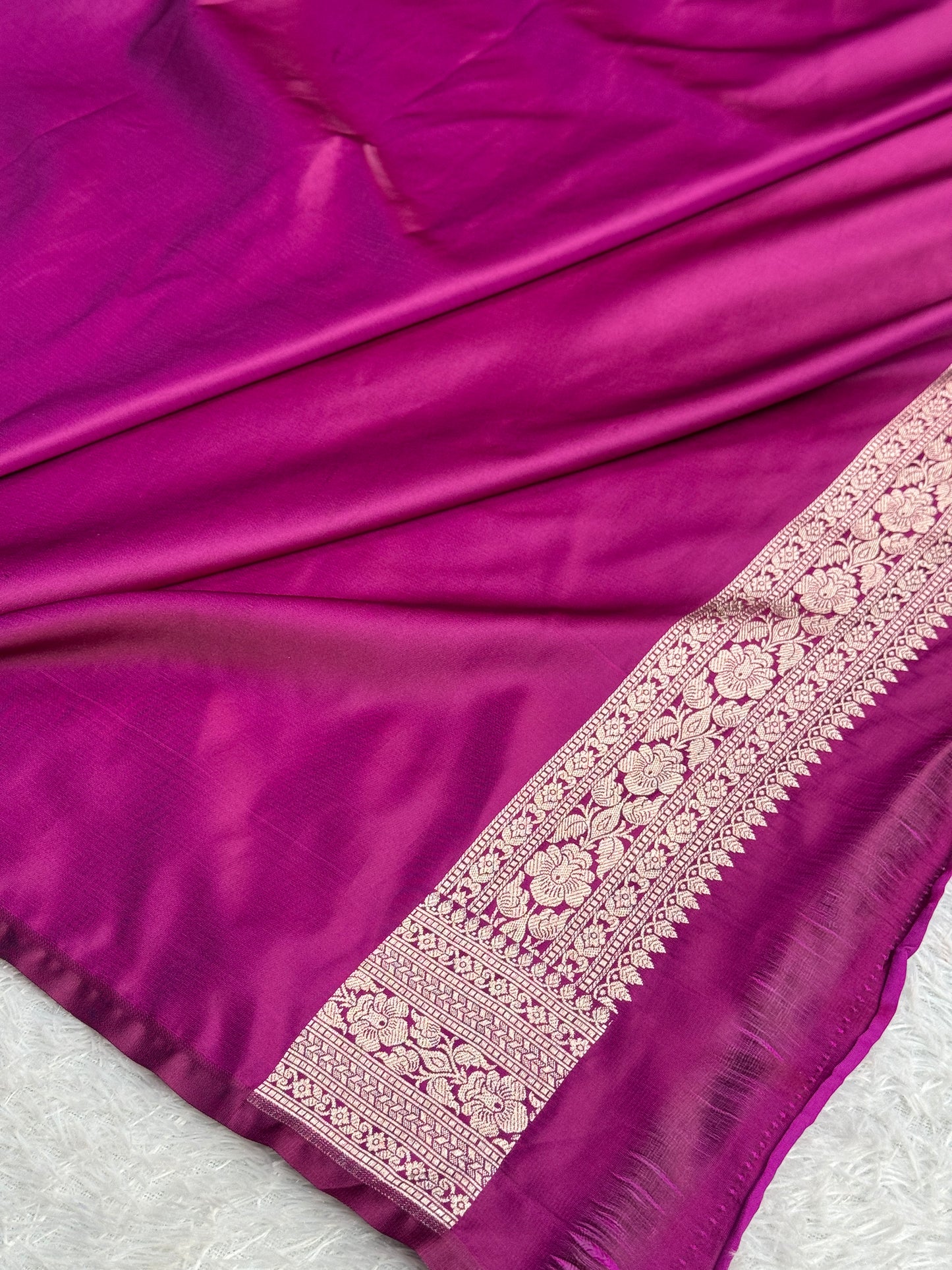 Majanta colour premium Banarasi tilfi Mashru katan silk saree MK318
