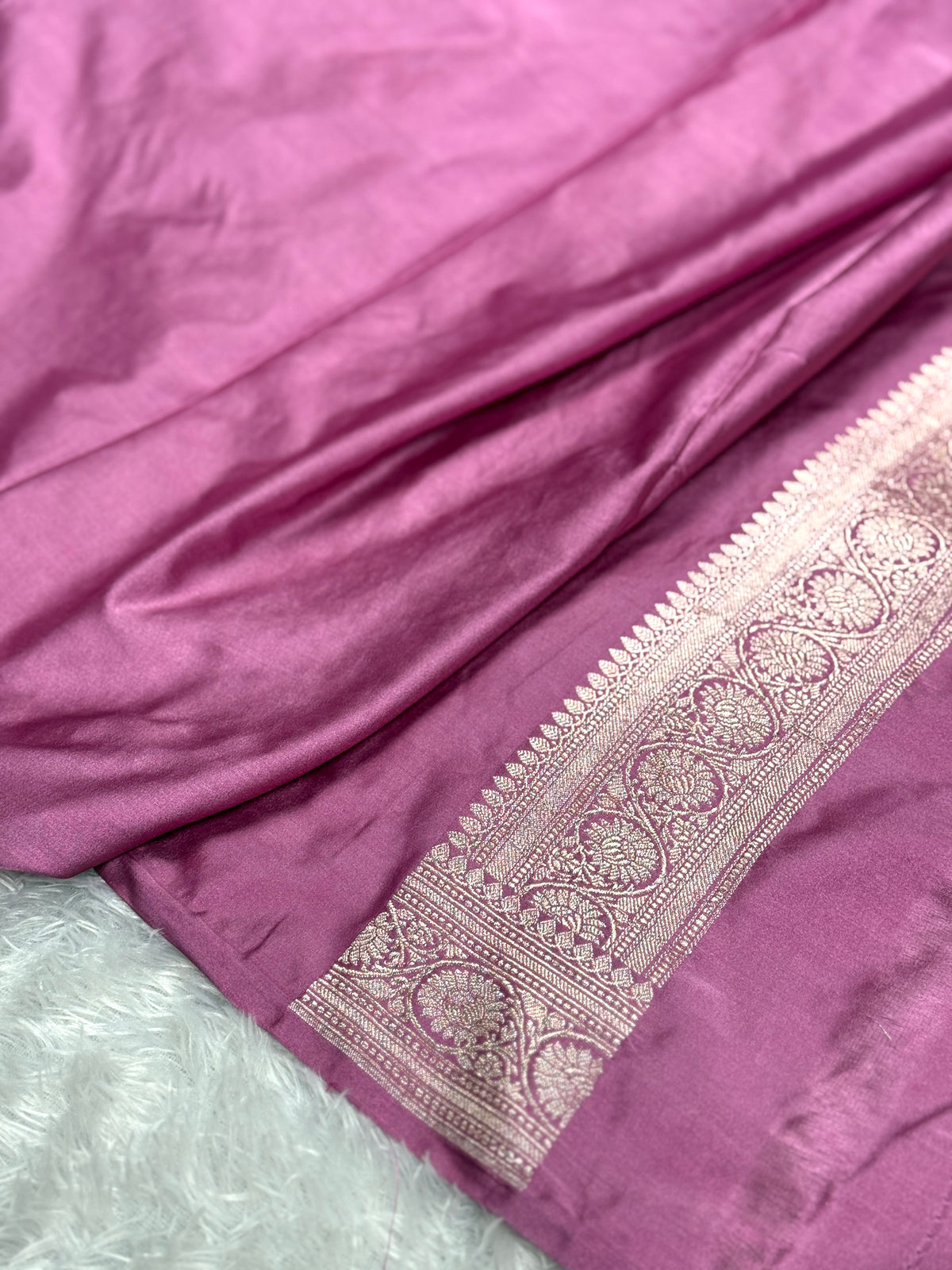 Onion pink Banarasi Mashru katan silk saree MK240