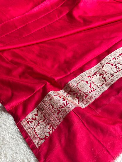 Pink premium Banarasi Mashru katan silk saree MK197