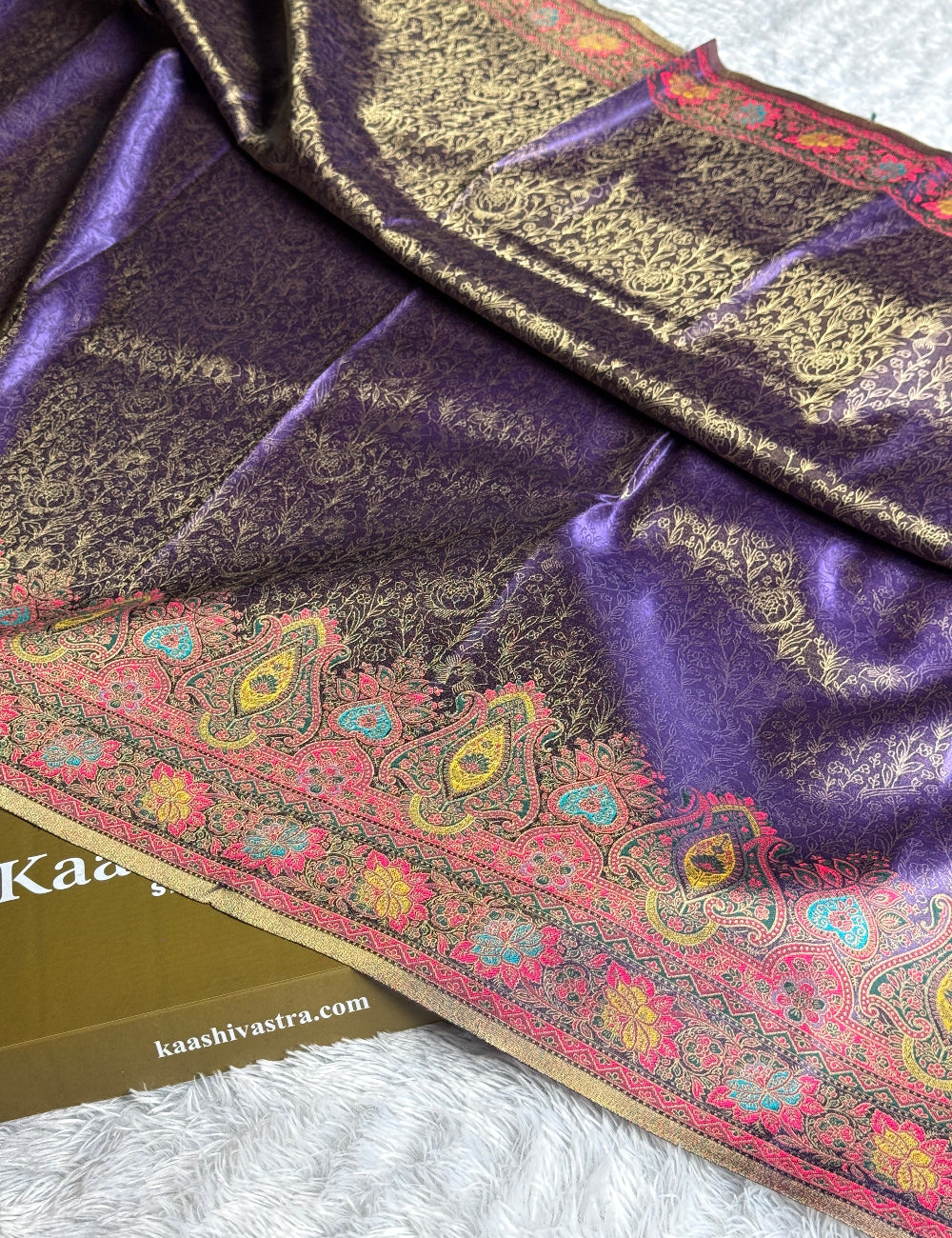 Purple colour premium banarasi soft tissue silk saree TS111