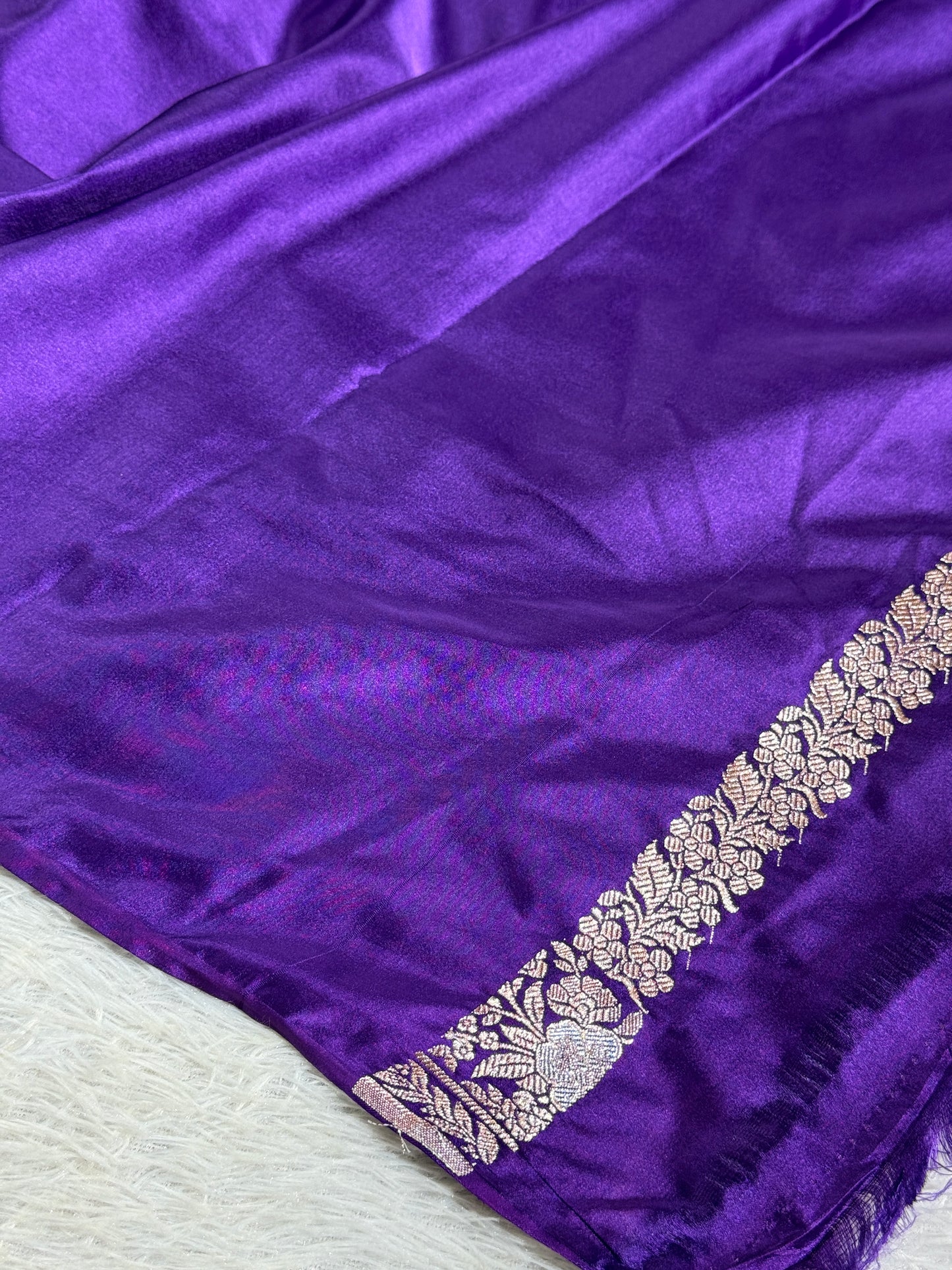 Dark purple premium Banarasi Mashru katan silk saree MK247