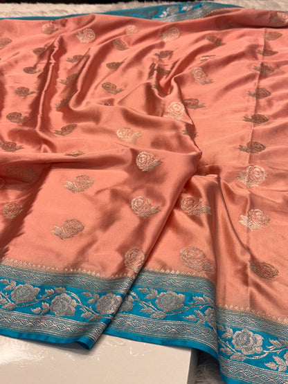 Premium Banarasi contrast Banarasi Mashru katan silk saree MK183