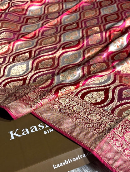 Banarasi pure soft satin pashmina silk saree
