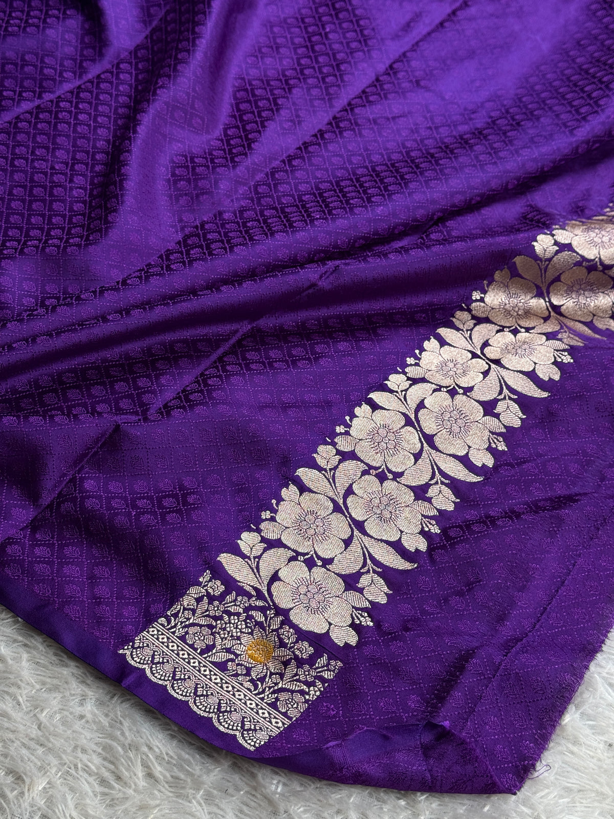 Purple colour premium Banarasi tilfi Mashru katan silk saree MK292