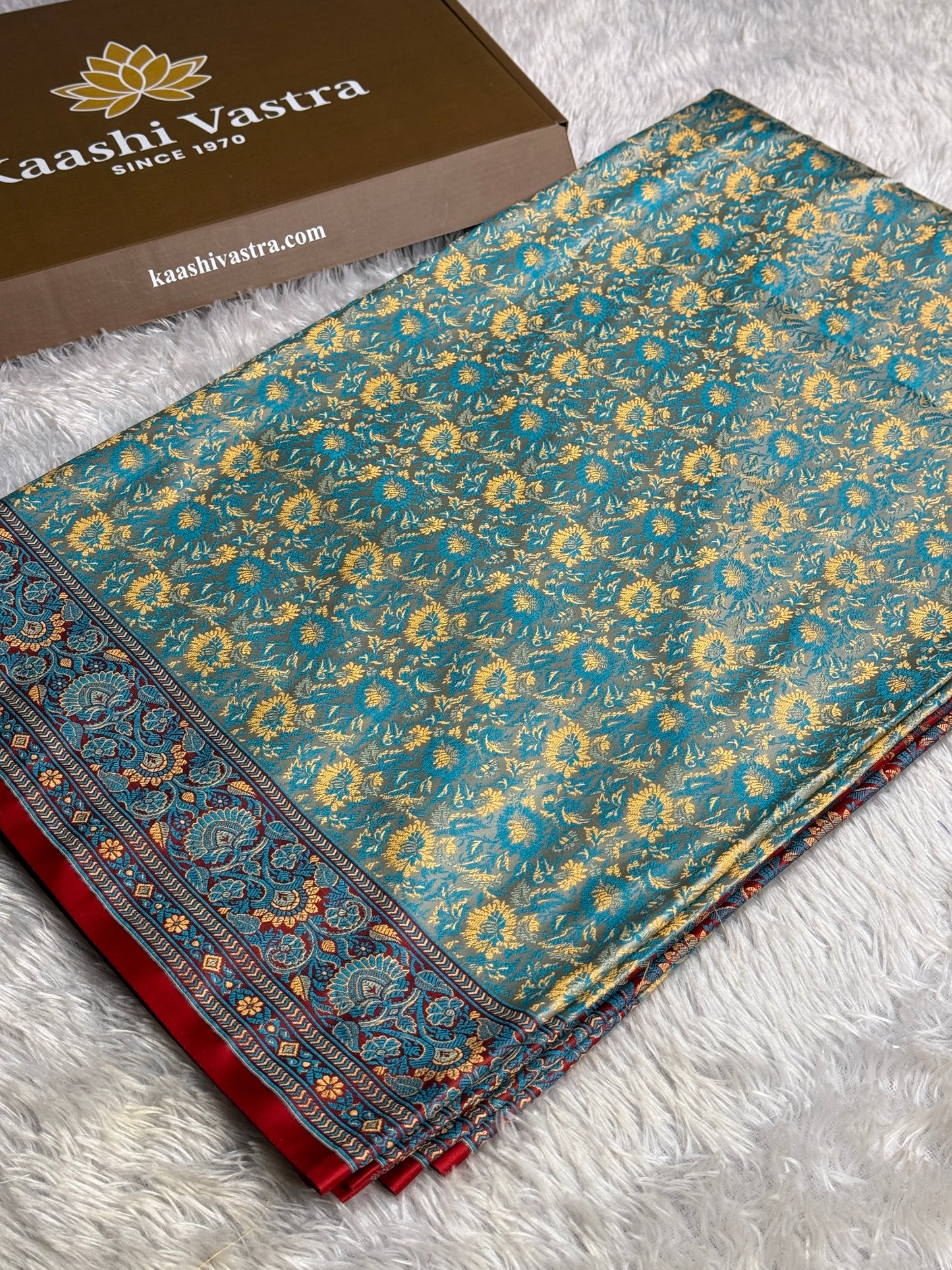 Sea blue premium Banarasi jamawar tanchui katan silk saree JKT101