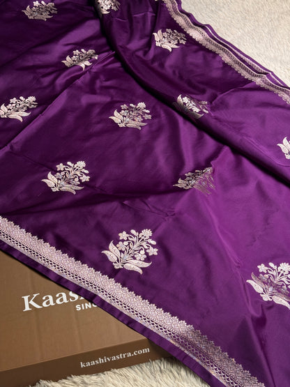 Purple color premium Banarasi Mashru katan silk saree MK264