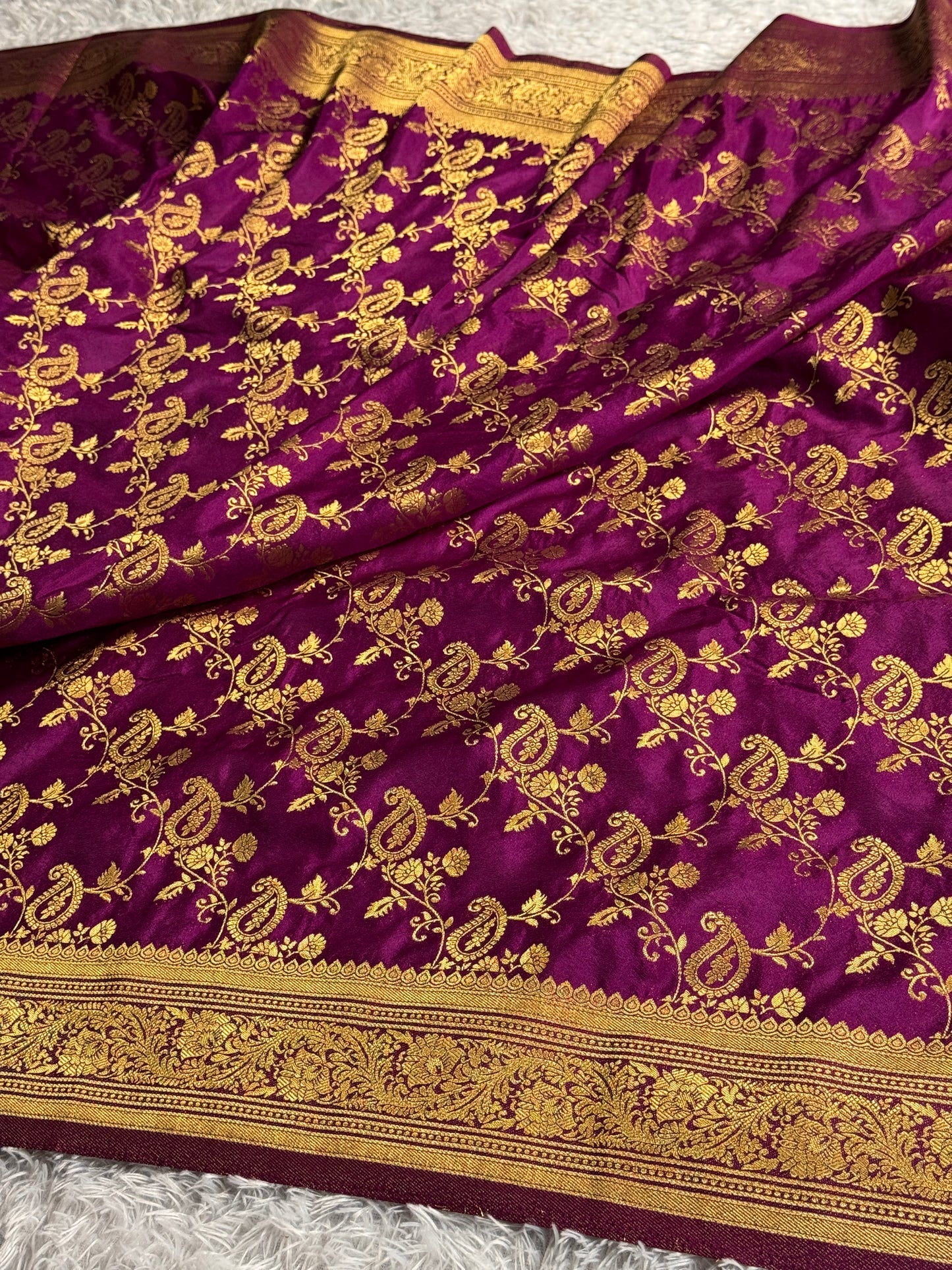 Majanta colour premium Banarasi georgette silk saree CR118