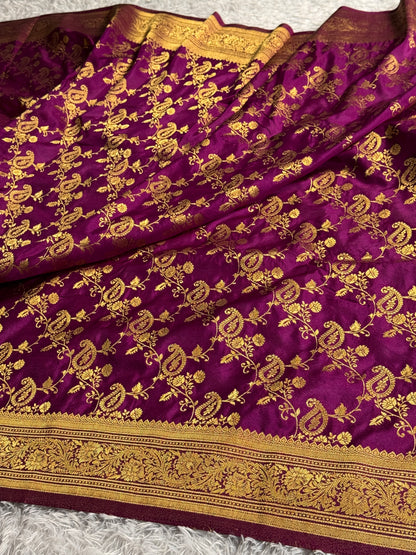 Majanta colour premium Banarasi georgette silk saree CR118