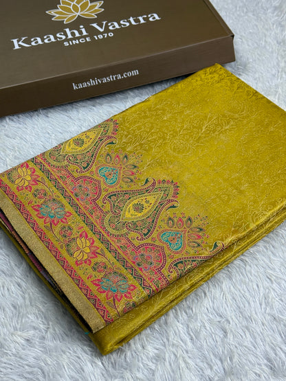 Golden Banarasi tissue silk saree TS111