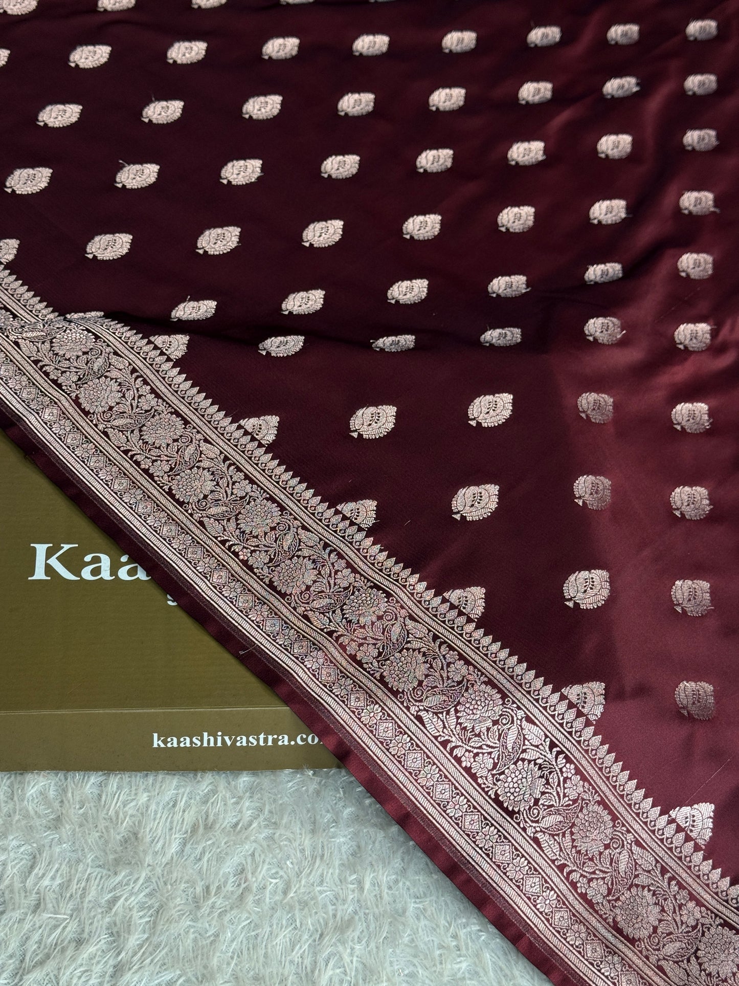 Coffee brown colour premium Banarasi Mashru katan silk saree MK348