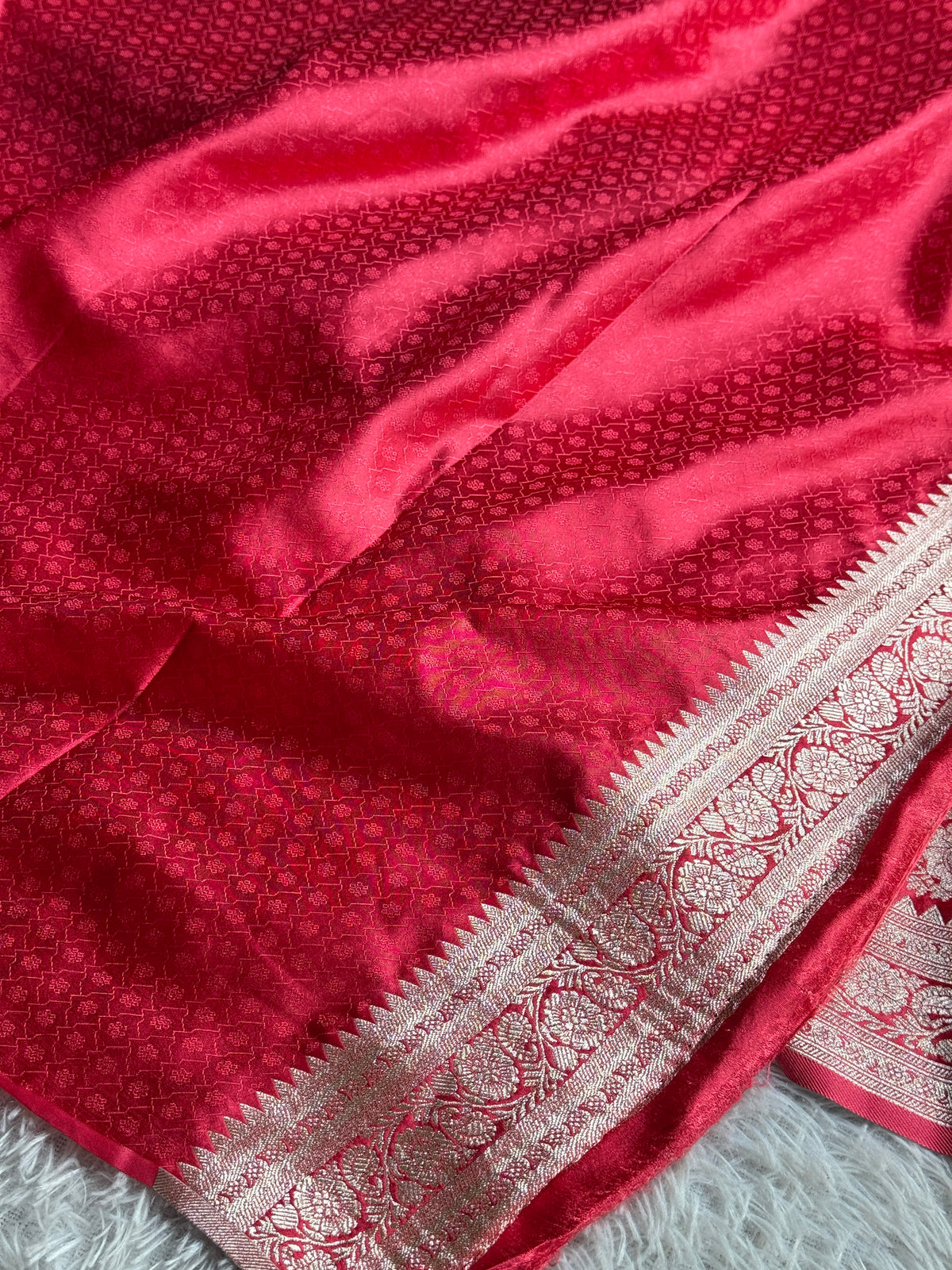 Bottle green with pink premium Banarasi Mashru katan silk saree MK285